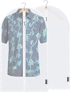 BALEINE 40'' Translucent Garment Bags, 2 Packs PEVA Dress Bag for Closet Clothes
