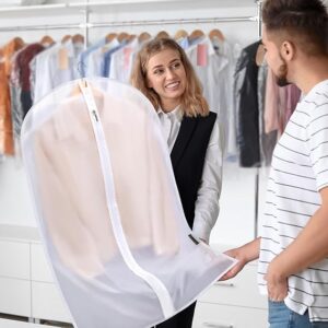 BALEINE 40'' Translucent Garment Bags, 2 Packs PEVA Dress Bag for Closet Clothes